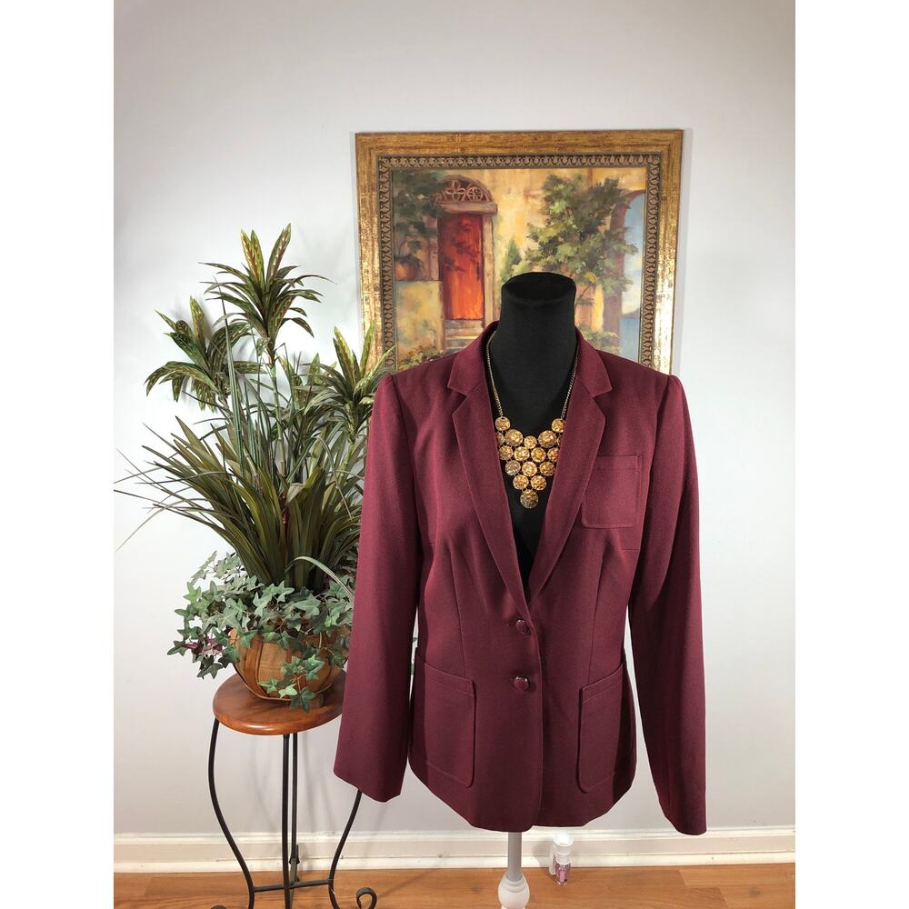 Emily‎ Women Jacket 8 Single Vented Lapel Notch Collar Two Button Closure Pocket